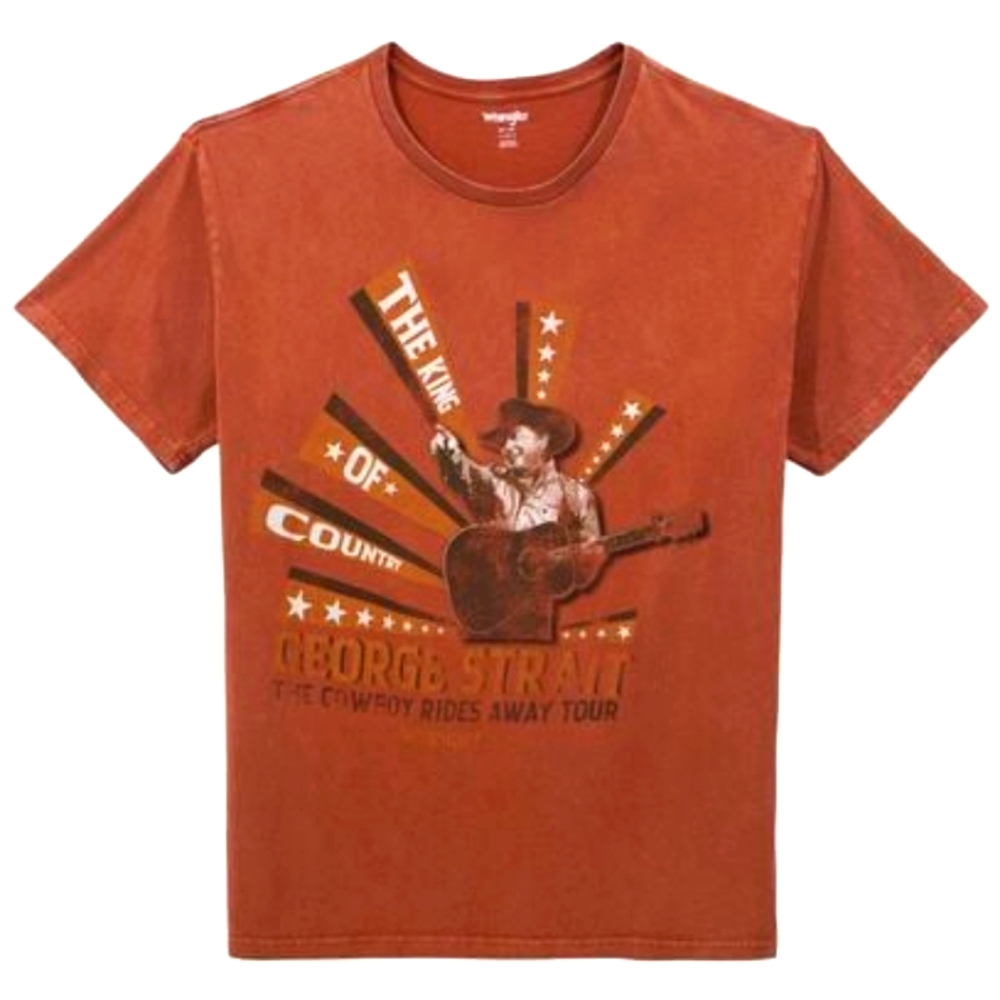 Wrangler George Strait Burnt Orange Cowboy Rides Away Graphic Tee XL NWT